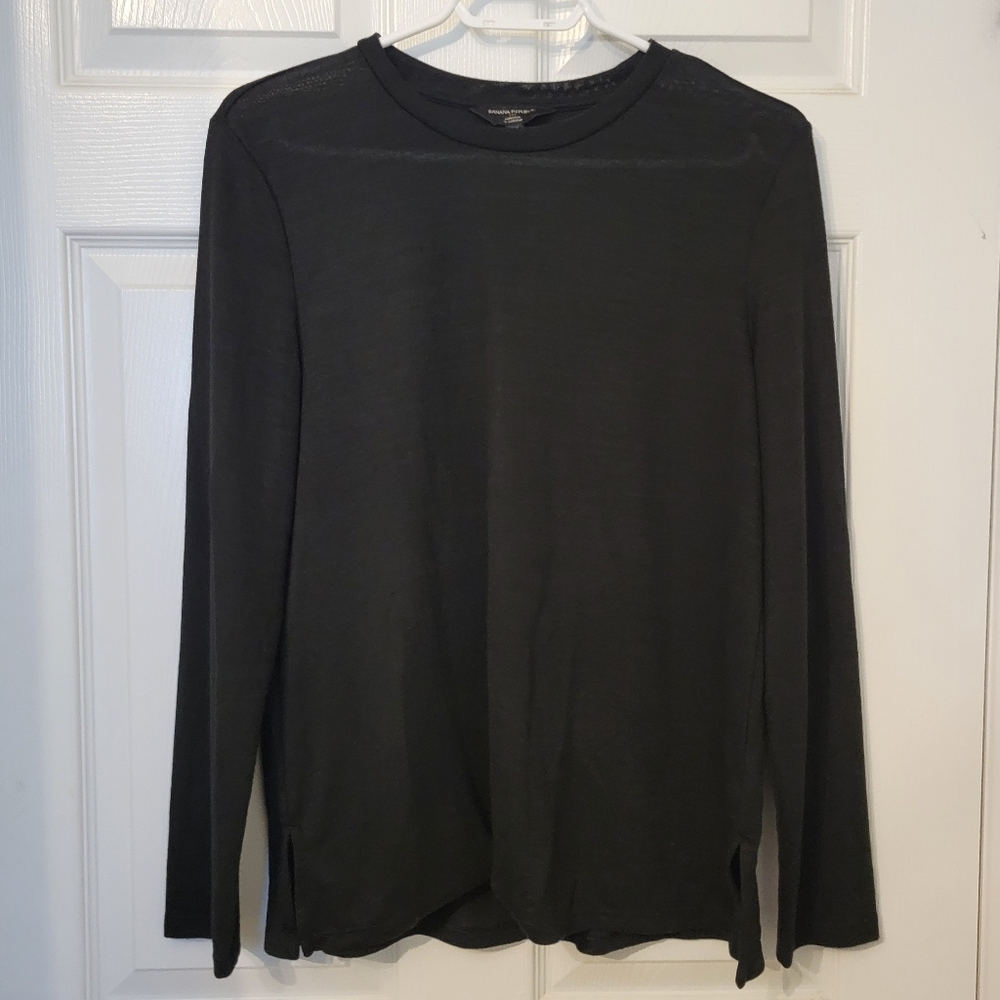 Banana Republic Black "Luxespun" Long Sleeve Top